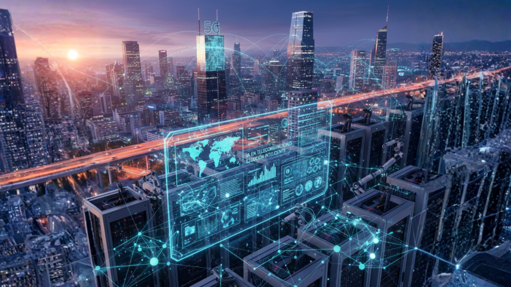 IA en telecomunicaciones - servidores y redes neuronales - optimización de infraestructura digital