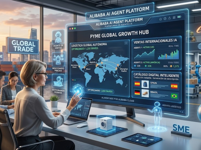 Plataforma de agentes de inteligencia artificial de Alibaba para la automatización del e-commerce global.