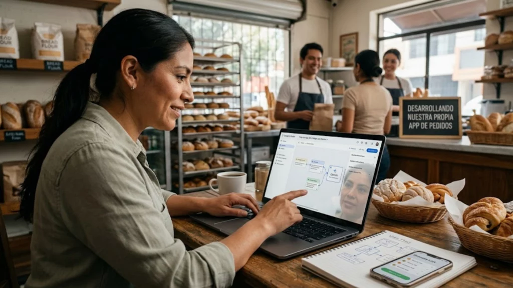 Interfaz de Google AI Studio para crear aplicaciones con inteligencia artificial sin código.