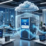 IA híbrida empresarial - servidor y computadora - tecnología Intel