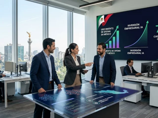 OpenAI en México - oficinas modernas con tecnología de inteligencia artificial empresarial