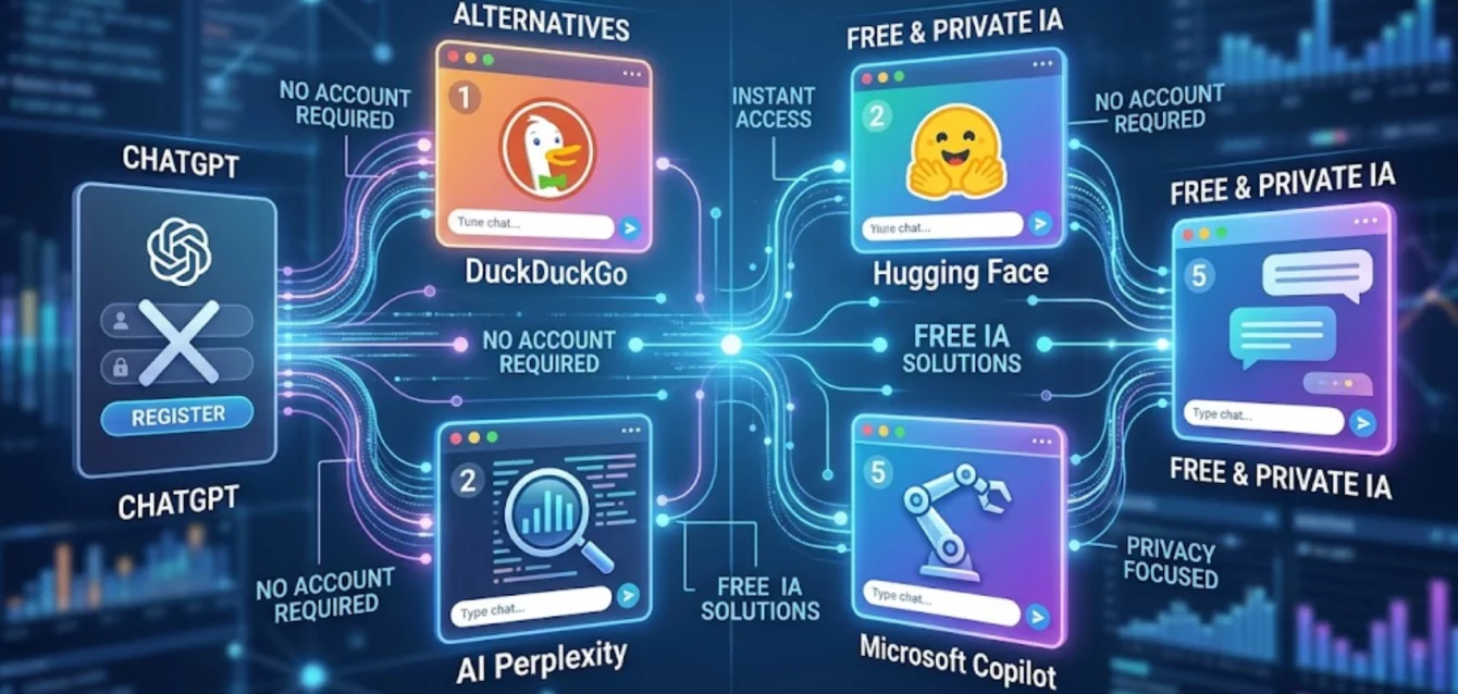 Mejores herramientas de inteligencia artificial gratuitas sin necesidad de crear cuenta.