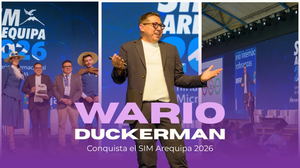 Wario Duckerman en el SIM Arequipa 2026 como el mejor conferencista de México y América latina.