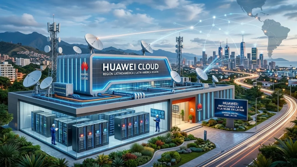 Infraestructura de Huawei Cloud y servidores de Inteligencia Artificial en América Latina.