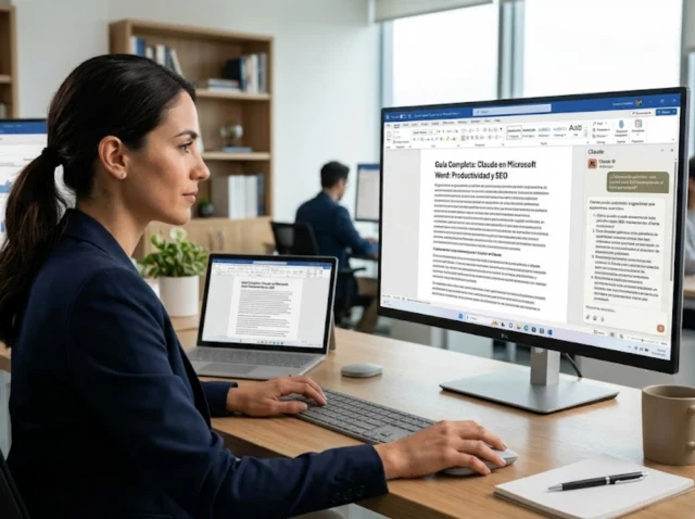 Interfaz de Claude de Anthropic integrada en un documento de Microsoft Word.
