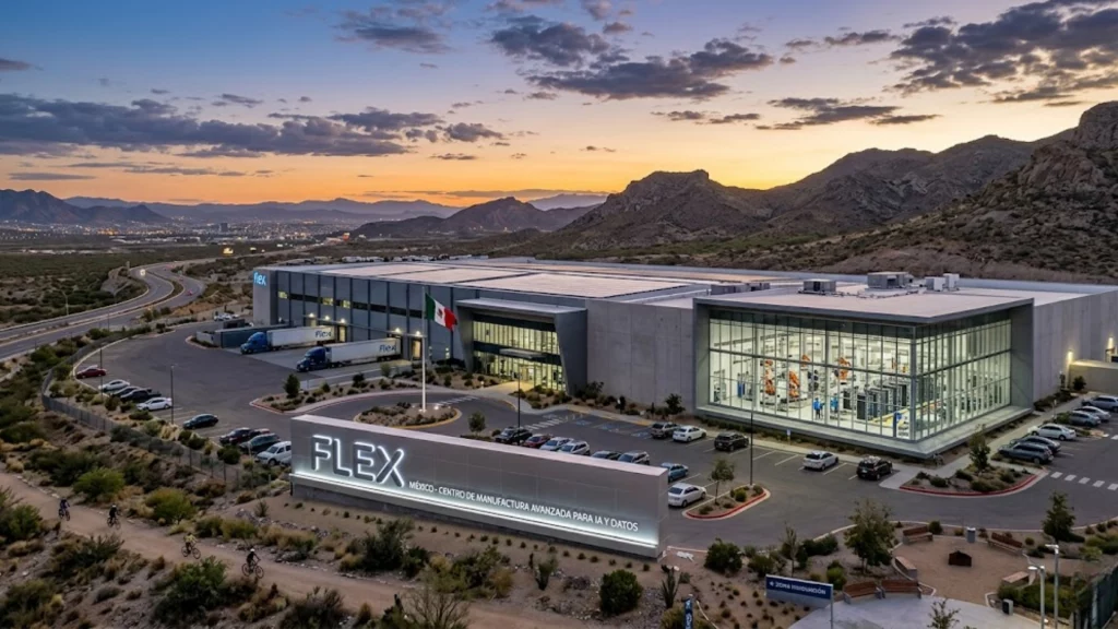 Complejo industrial de Flex en México para la fabricación de tecnología de IA y centros de datos.